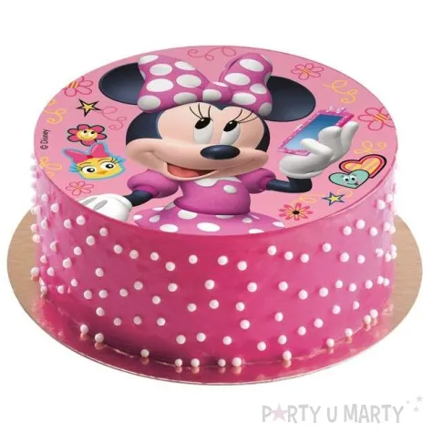 dekoracja tortu oplatek bc myszka minnie 16 cm dekora
