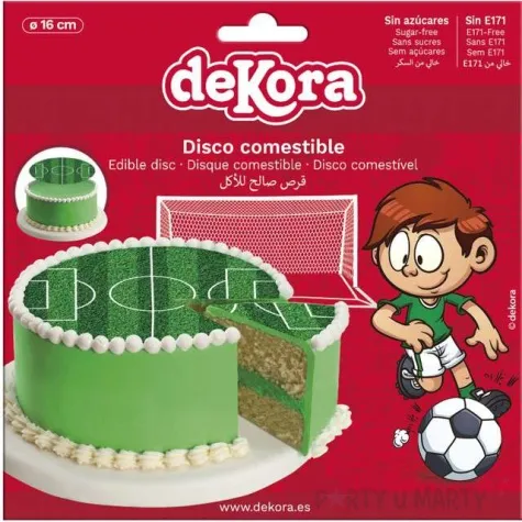 dekoracja tortu oplatek bc pilkarska murawa 16 cm dekora