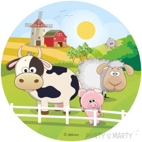 dekoracja tortu oplatek bc zwierzeta na farmie 20 cm dekora