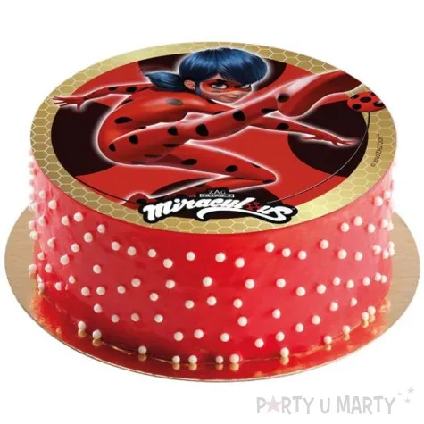 dekoracja tortu oplatek biedronka 20 cm dekora