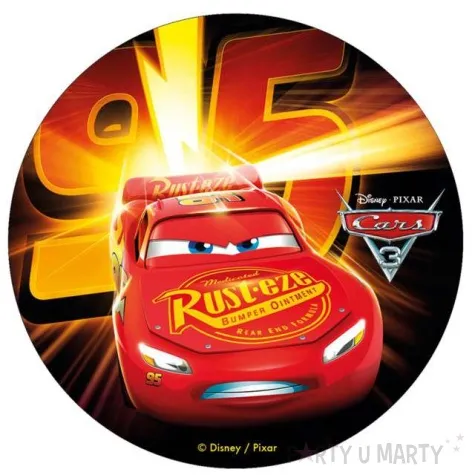dekoracja tortu oplatek cars 20 cm dekora