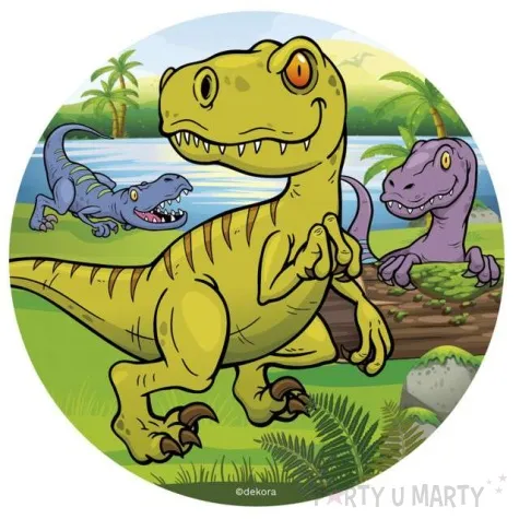 dekoracja tortu oplatek dinozaur 16 cm dekora