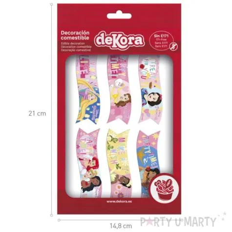 dekoracja tortu oplatek disney princess dekora 6 szt