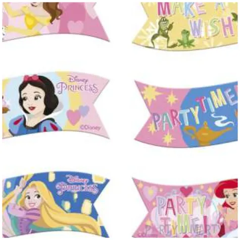 dekoracja tortu oplatek disney princess dekora 6 szt