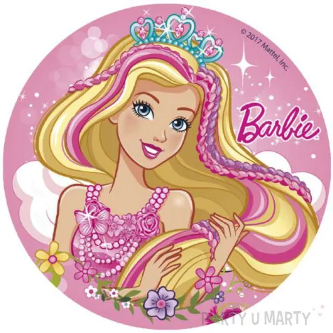 dekoracja tortu oplatek elastyczny bezglutenowy barbie 16 cm dekora