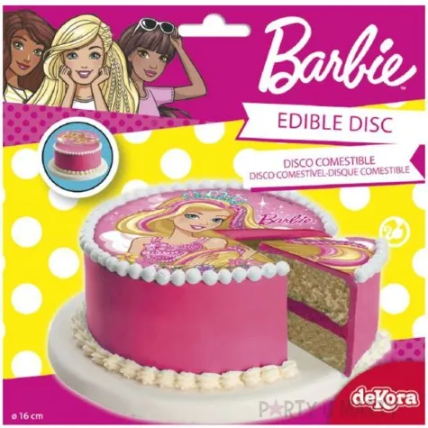 dekoracja tortu oplatek elastyczny bezglutenowy barbie 16 cm dekora