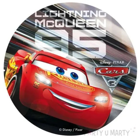 dekoracja tortu oplatek elastyczny bezglutenowy cars auta 20 cm dekora
