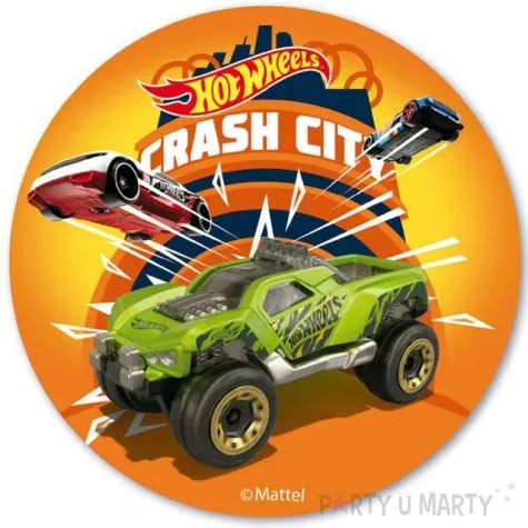 dekoracja tortu oplatek elastyczny bezglutenowy hot wheels 20 cm dekora