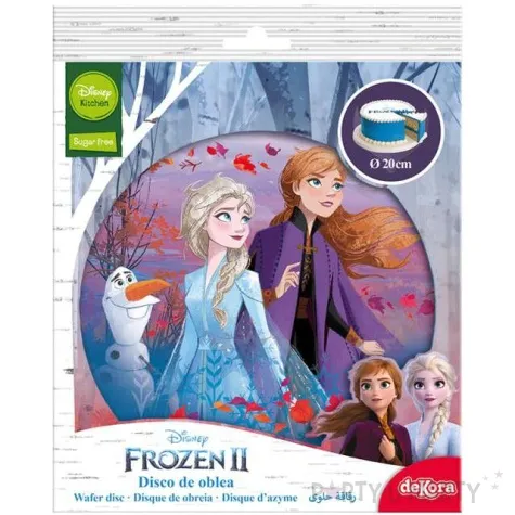 dekoracja tortu oplatek elastyczny bezglutenowy kraina lodu 20 cm dekora