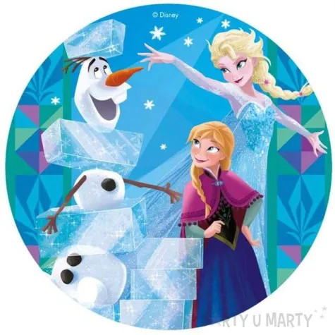 dekoracja tortu oplatek elastyczny bezglutenowy kraina lodu 20 cm dekora