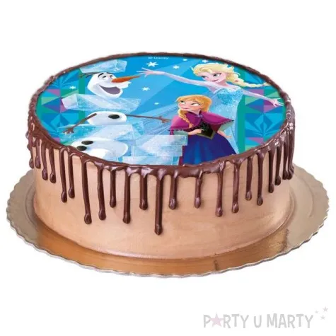 dekoracja tortu oplatek elastyczny bezglutenowy kraina lodu 20 cm dekora
