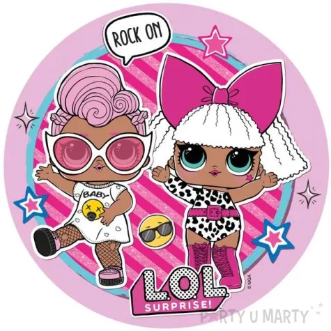 dekoracja tortu oplatek elastyczny bezglutenowy lol 20 cm dekora