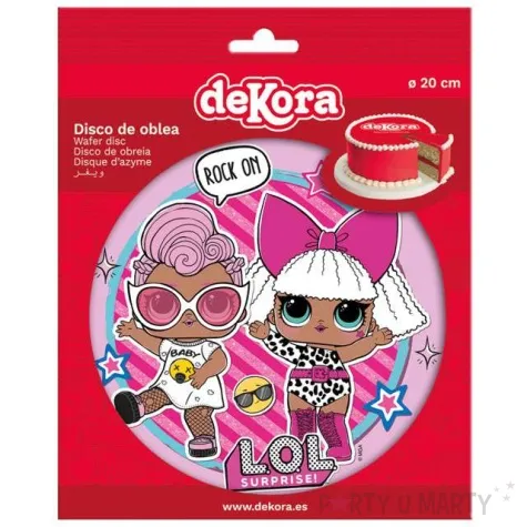 dekoracja tortu oplatek elastyczny bezglutenowy lol 20 cm dekora