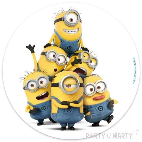 dekoracja tortu oplatek elastyczny bezglutenowy minionki 16 cm dekora