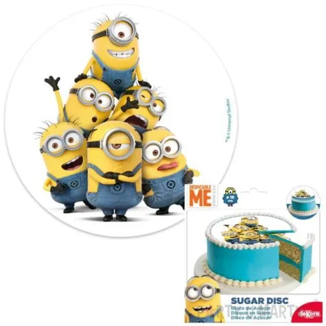 dekoracja tortu oplatek elastyczny bezglutenowy minionki 16 cm dekora