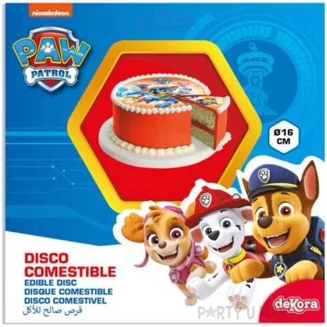 dekoracja tortu oplatek elastyczny bezglutenowy paw patrol 16 cm dekora