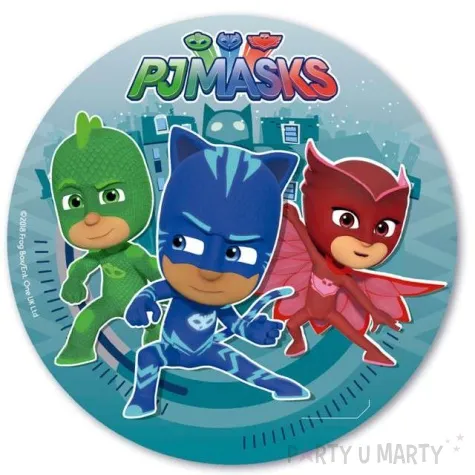 dekoracja tortu oplatek elastyczny bezglutenowy pj masks 20 cm dekora