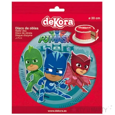 dekoracja tortu oplatek elastyczny bezglutenowy pj masks 20 cm dekora