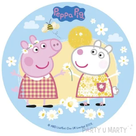 dekoracja tortu oplatek elastyczny bezglutenowy swinka peppa 16 cm dekora