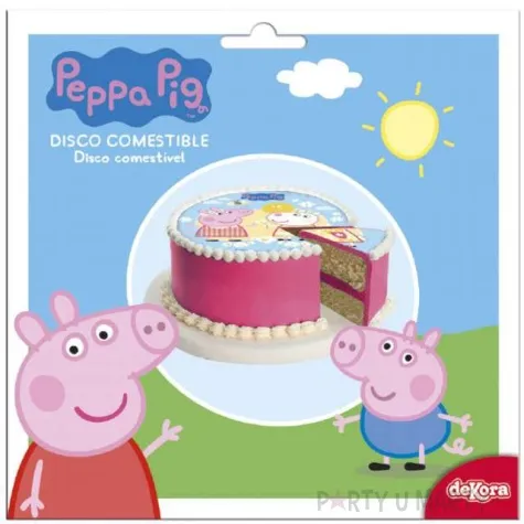 dekoracja tortu oplatek elastyczny bezglutenowy swinka peppa 16 cm dekora