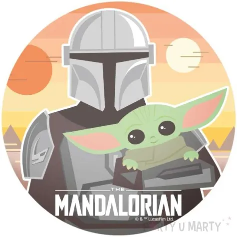 dekoracja tortu oplatek gwiezdne wojny mandalorian 20 cm dekora