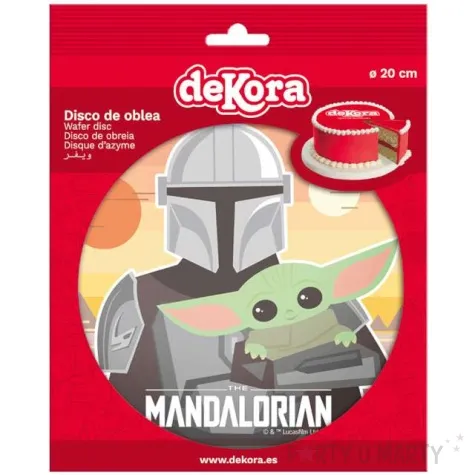 dekoracja tortu oplatek gwiezdne wojny mandalorian 20 cm dekora
