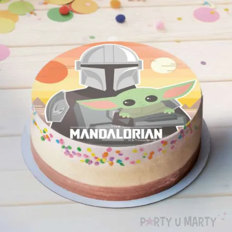 dekoracja tortu oplatek gwiezdne wojny mandalorian 20 cm dekora