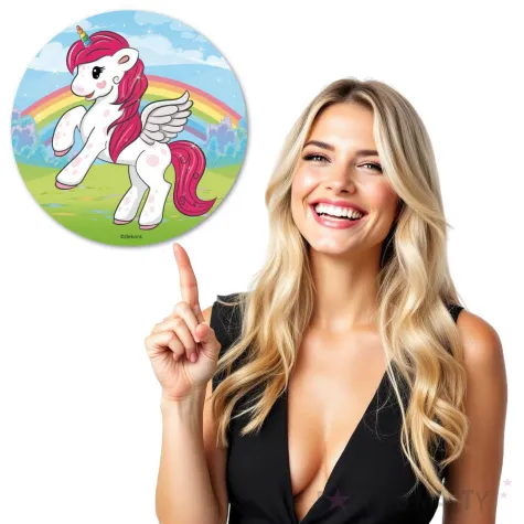 dekoracja tortu oplatek jednorozec 20 cm dekora