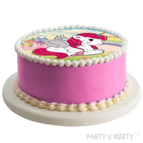 dekoracja tortu oplatek jednorozec skrzydlaty 20 cm dekora