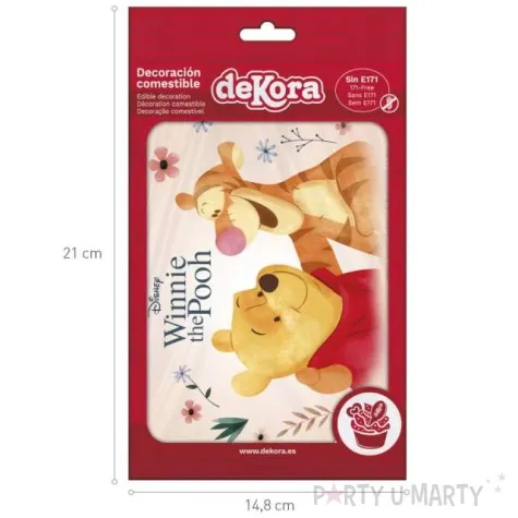 dekoracja tortu oplatek kubus puchatek i tygrysek 15x21 cm dekora