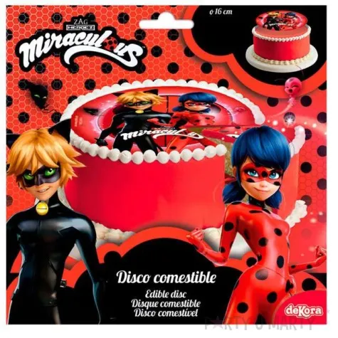 dekoracja tortu oplatek miraculous 16 cm dekora