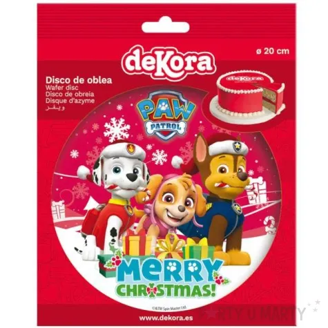 dekoracja tortu oplatek psi patrol swieta 20 cm dekora