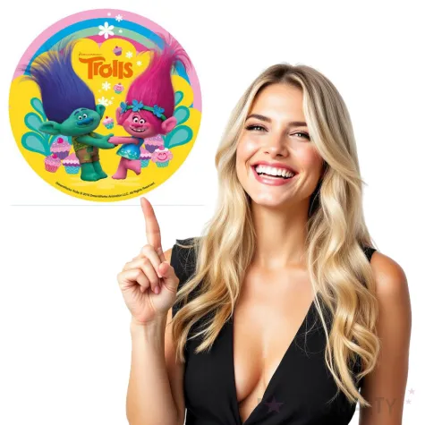 dekoracja tortu oplatek trolle 16 cm dekora