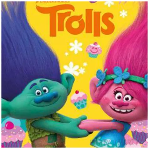 dekoracja tortu oplatek trolle 16 cm dekora