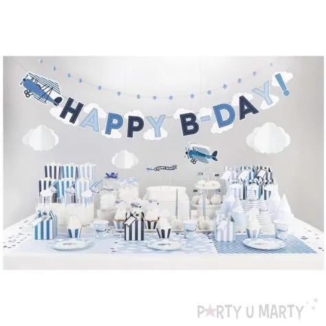 dekoracja tortu piker happy b day samolocik 19 cm