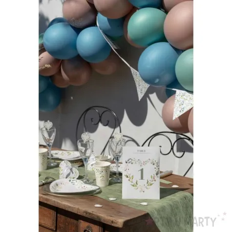 dekoracja wedding bunting numerki na stol od 1 do 10 santex 20 cm