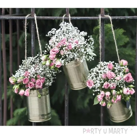 dekoracja weselna puszki zloty partydeco 5 szt