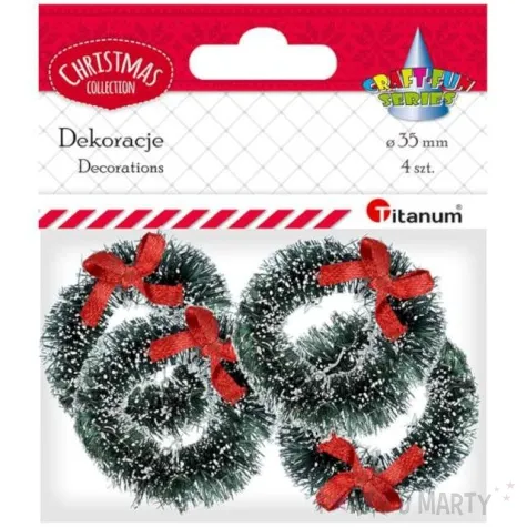 dekoracja wianki z kokarda titanum 4 szt