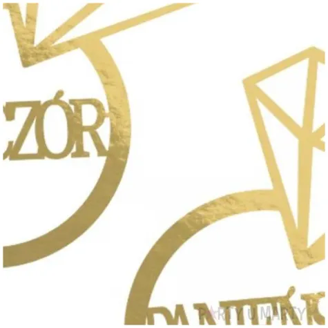 dekoracja wieczor panienski pierscionki zloty partycollection 36 x 24 5 cm