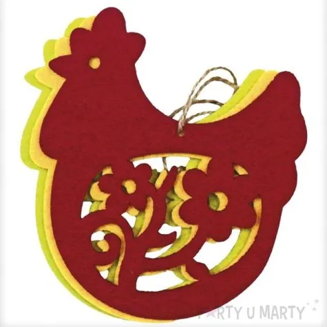 dekoracja wielkanoc kury titanum 3 szt