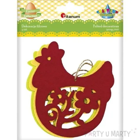 dekoracja wielkanoc kury titanum 3 szt