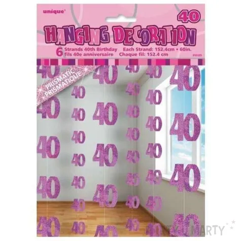 dekoracja wiszaca 40 unique rozowa 6 x 1 52 m