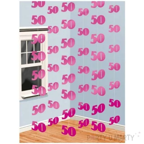 dekoracja wiszaca 50 amscan rozowa 6 x 2 1 m