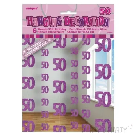 dekoracja wiszaca 50 unique rozowa 6 x 1 52 m