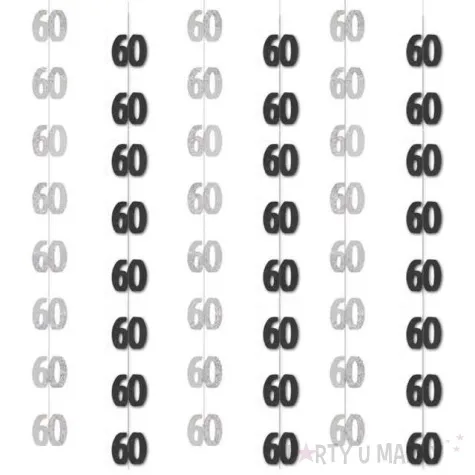 dekoracja wiszaca 60 unique czarno srebrna 6 x 1 52 m