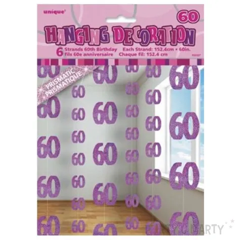 dekoracja wiszaca 60 unique rozowa 6 x 1 52 m