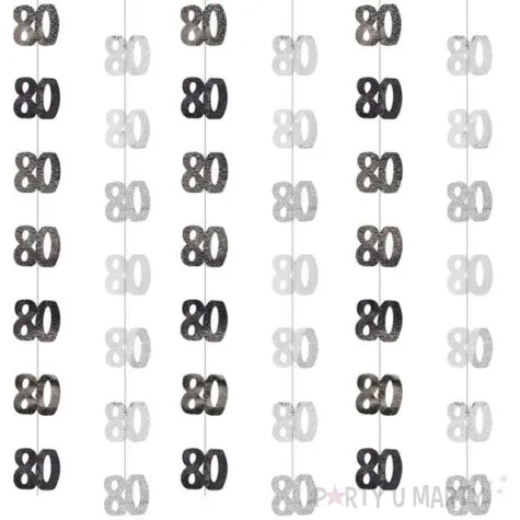 dekoracja wiszaca 80 unique czarno srebrna 6 x 1 52 m
