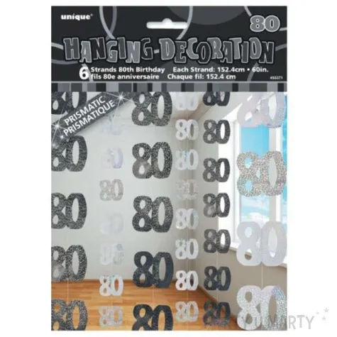 dekoracja wiszaca 80 unique czarno srebrna 6 x 1 52 m