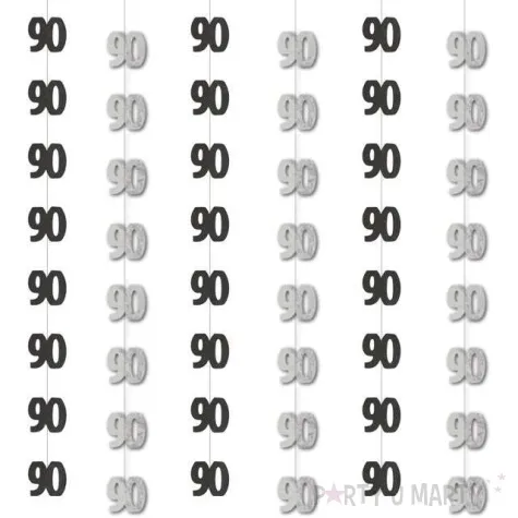 dekoracja wiszaca 90 unique czarno srebrna 6 x 1 52 m