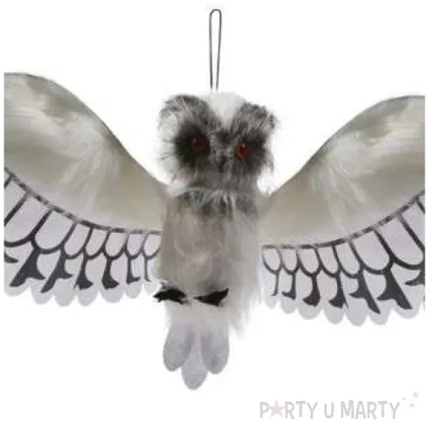 dekoracja wiszaca biala sowa guirca 100 cm